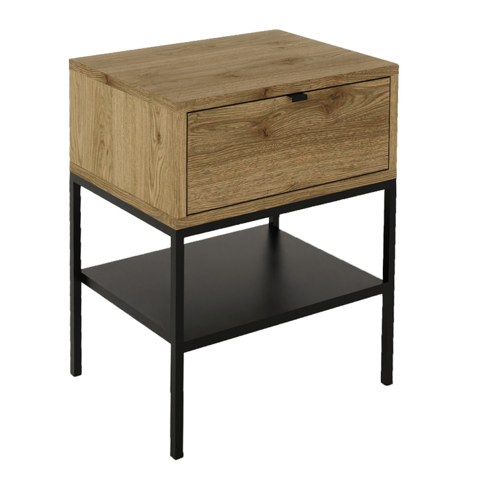 Κομοδίνο Melis χρώμα καρυδί Ud 45x35x56,4εκ.
