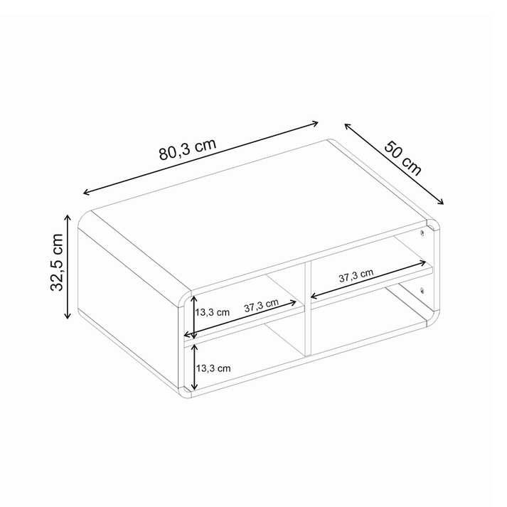 Τραπεζάκι σαλονιού Rovel χρώμα sepet oak 80,3x50x32,5εκ.