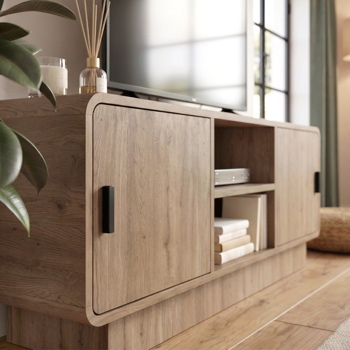 Έπιπλο τηλεόρασης Rovel χρώμα sepet oak 140,3x39x50εκ.