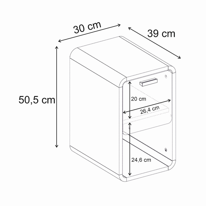 Τραπεζάκι βοηθητικό - Κομοδίνο Rovel χρώμα sepet oak 30x39x50,5εκ.