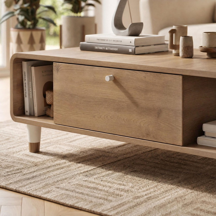 Τραπεζάκι σαλονιού Doro χρώμα sepet oak 100x60x34,6εκ.
