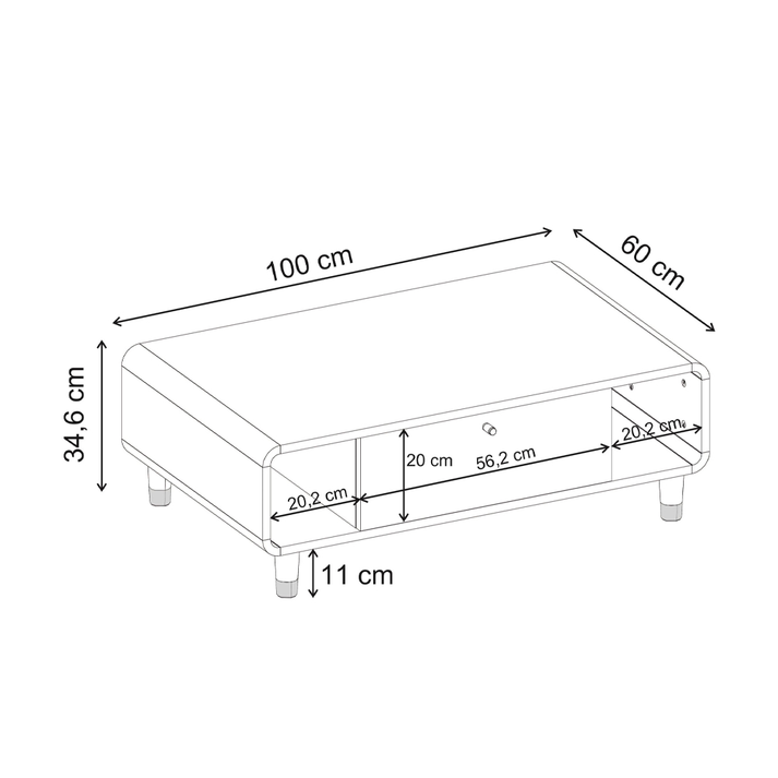 Τραπεζάκι σαλονιού Doro χρώμα sepet oak 100x60x34,6εκ.