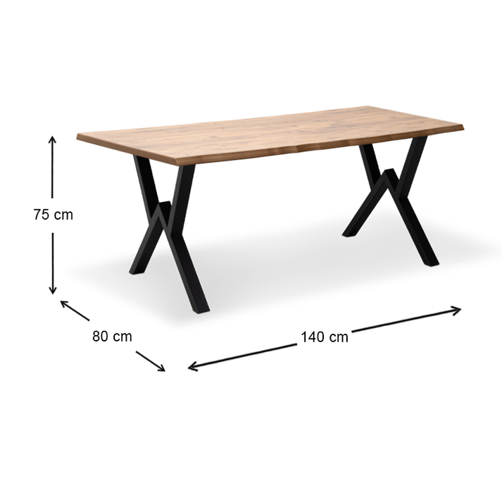 Τραπέζι Walter Mdf - μεταλλικό χρώμα ακακίας 140x80x75εκ.