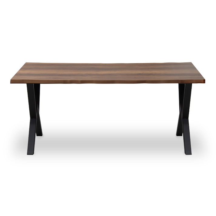 Τραπέζι Walter Mdf - μεταλλικό χρώμα καρυδί 140x80x75εκ.