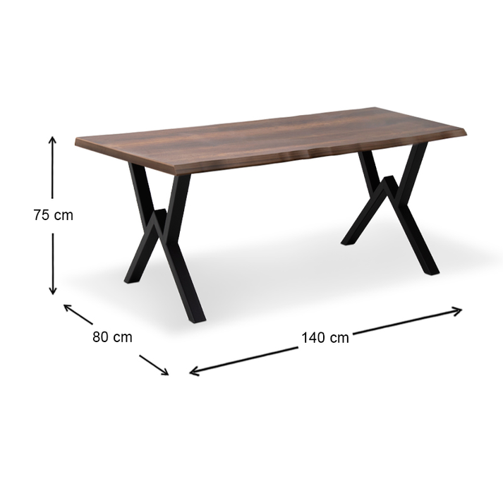 Τραπέζι Walter Mdf - μεταλλικό χρώμα καρυδί 140x80x75εκ.