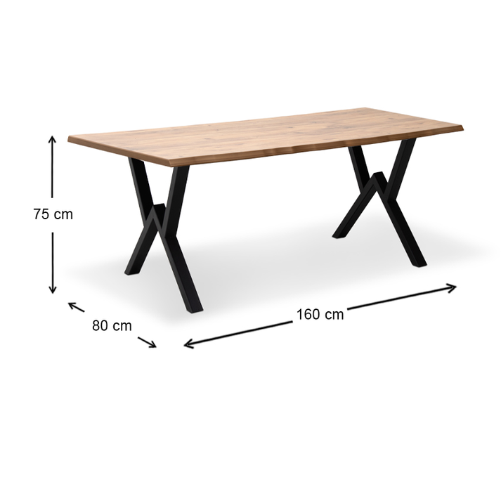 Τραπέζι Walter Mdf - μεταλλικό χρώμα ακακίας 160x80x75εκ.