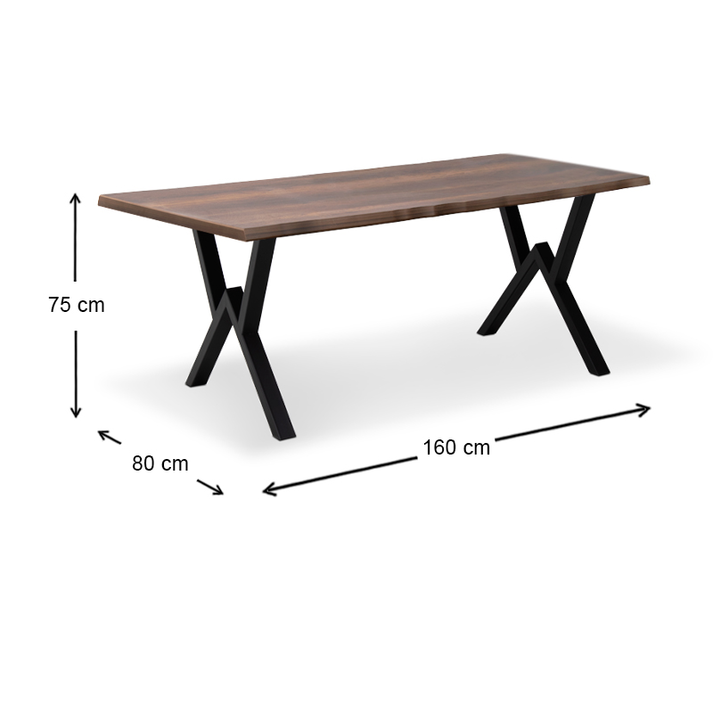 Τραπέζι Walter Mdf - μεταλλικό χρώμα καρυδί 160x80x75εκ.