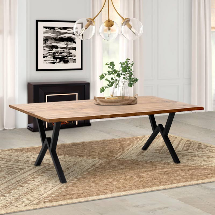 Τραπέζι Walter Mdf - μεταλλικό χρώμα ακακίας 200x100x75εκ.
