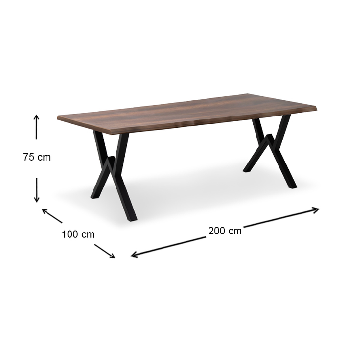 Τραπέζι Walter MMdf - μεταλλικό χρώμα καρυδί 200x100x75εκ.