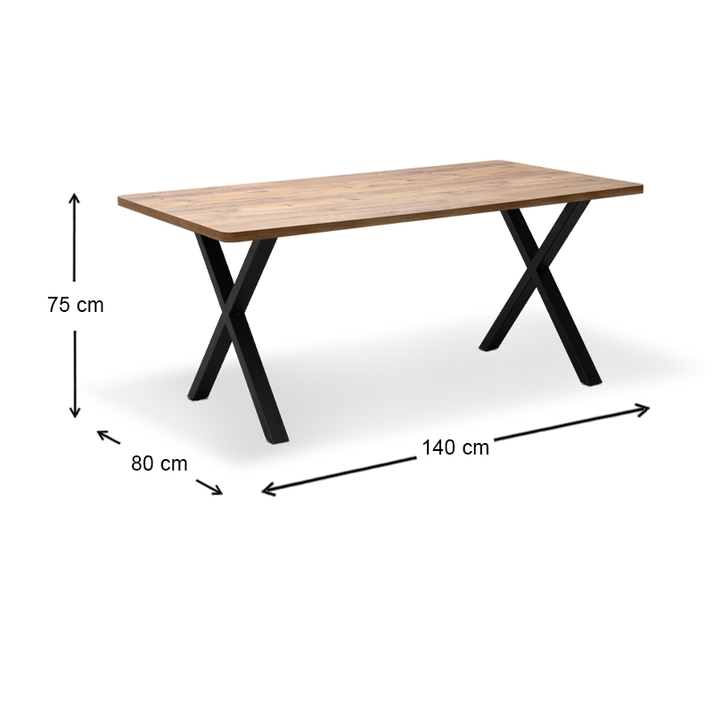 Τραπέζι Jeremy Mdf - μεταλλικό χρώμα ακακίας 140x80x75εκ.