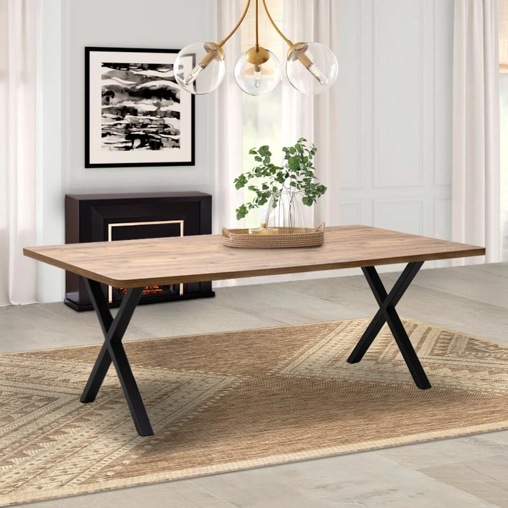 Τραπέζι Jeremy Mdf - μεταλλικό χρώμα ακακίας 200x100x75εκ.