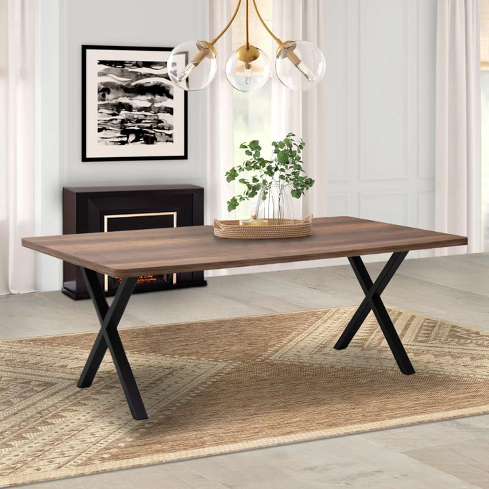Τραπέζι Jeremy Mdf - μεταλλικό χρώμα καρυδί 200x100x75εκ.