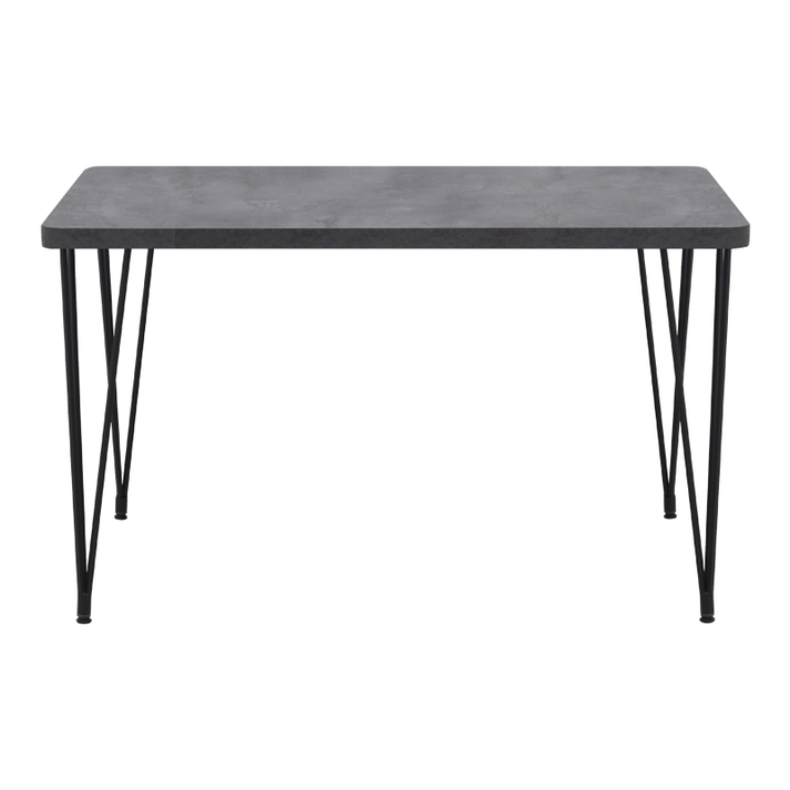 Τραπέζι Roger Mdf - μεταλλικό χρώμα σκούρο γκρι σκυροδέματος 120x70x75εκ.