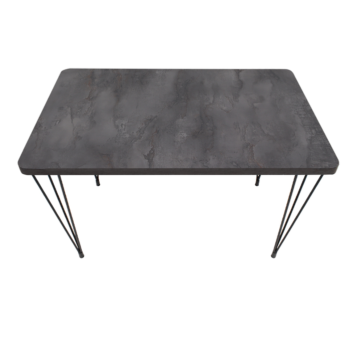 Τραπέζι Roger Mdf - μεταλλικό χρώμα σκούρο γκρι σκυροδέματος 120x70x75εκ.