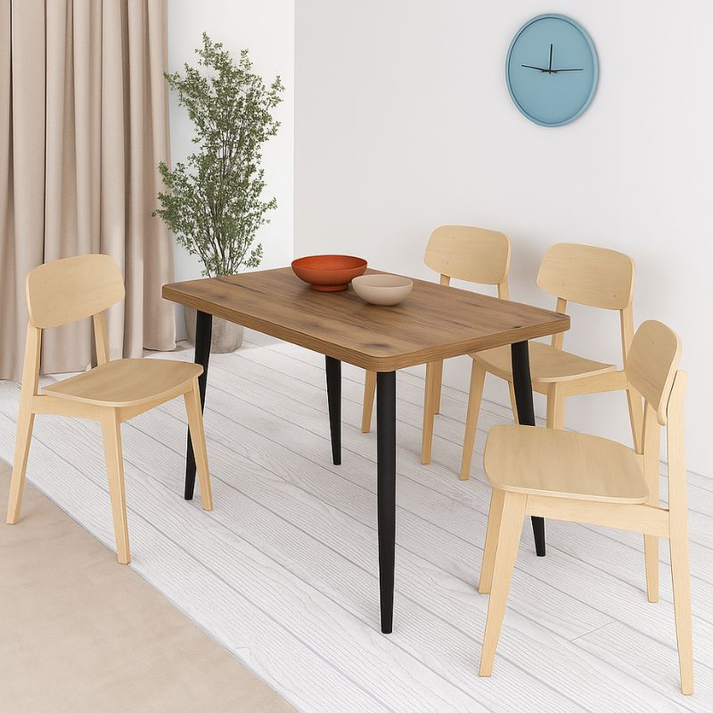 Τραπέζι Levico Mdf - μεταλλικό χρώμα ακακίας 120x70x75εκ.