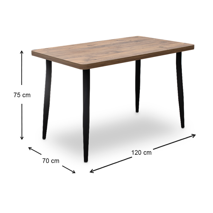 Τραπέζι Levico Mdf - μεταλλικό χρώμα ακακίας 120x70x75εκ.