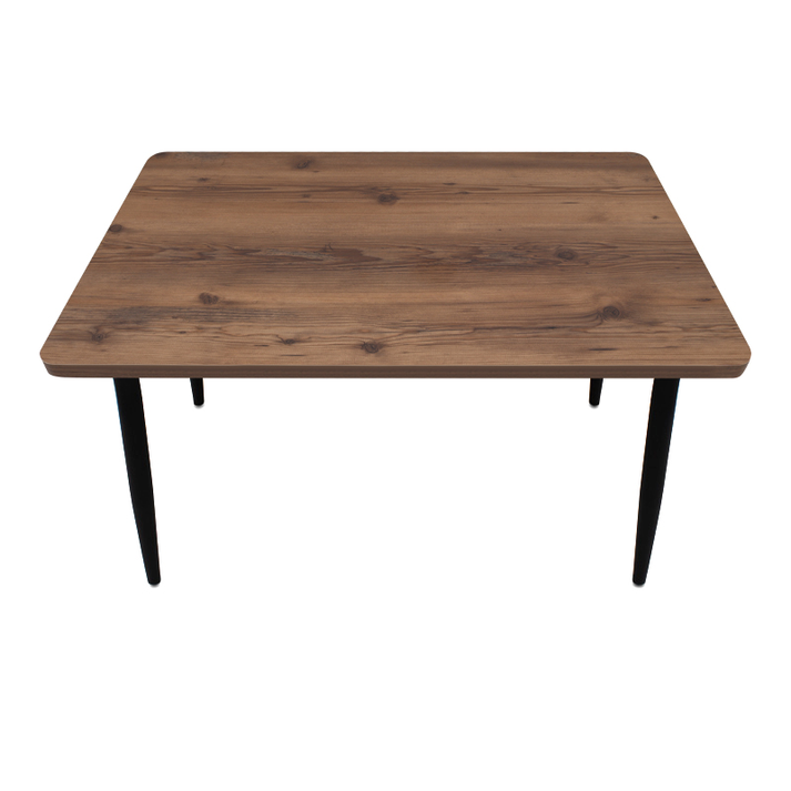 Τραπέζι Levico Mdf - μεταλλικό χρώμα καπνιστή καρυδιά 130x75x75εκ.