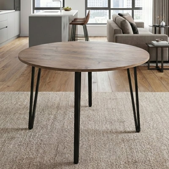 Τραπέζι Zeno χρώμα ακακίας Ø110x73,5εκ.