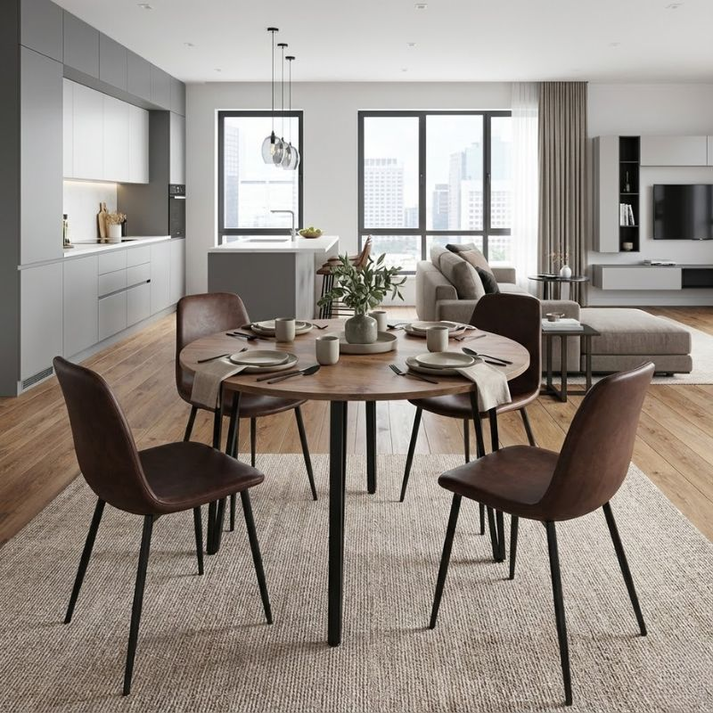 Τραπέζι Zeno χρώμα ακακίας Ø110x73,5εκ.