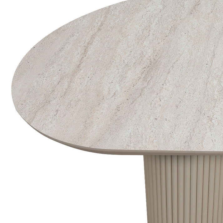 Τραπέζι Hazar Mdf χρώμα travertine - sandstone 180x90x77εκ.