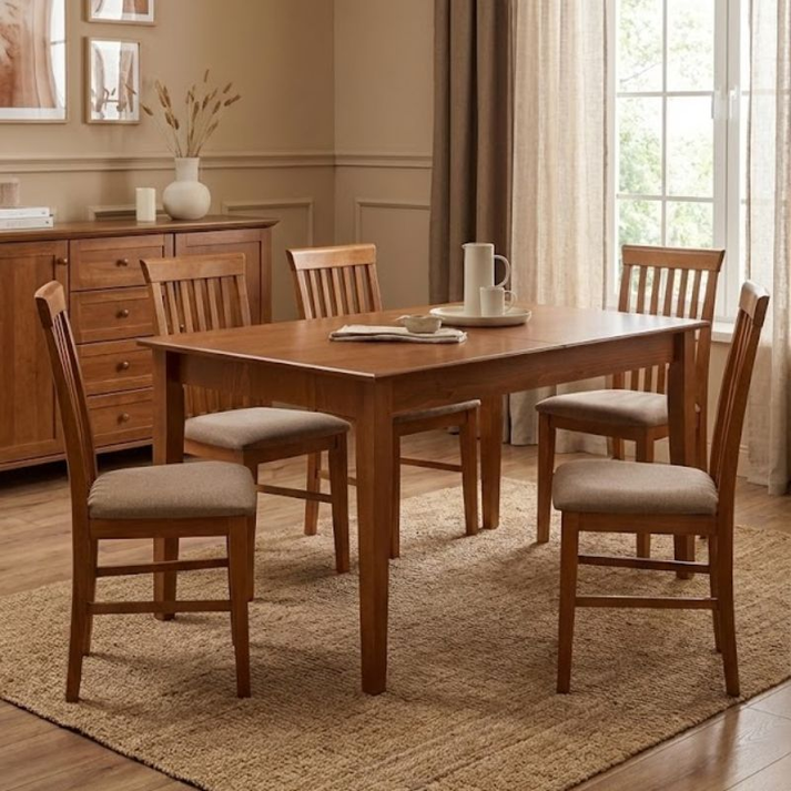 Καρέκλα τραπεζαρίας Francis από μασίφ ξύλο οξιάς χρώμα καρυδί 48x42x96εκ.