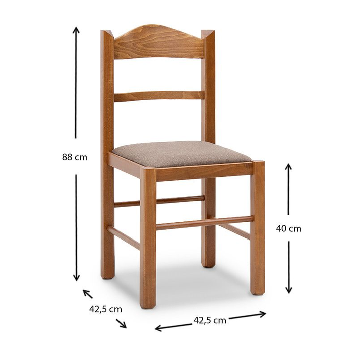 Καρέκλα τραπεζαρίας Virginia από μασίφ ξύλο οξιάς χρώμα καρυδί 42,5x42,5x88εκ.