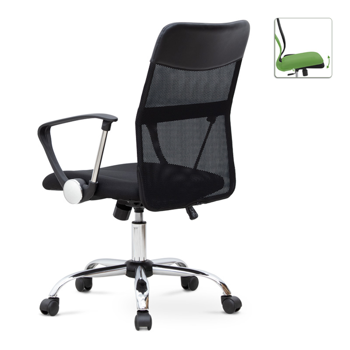 Καρέκλα γραφείου Franco με ύφασμα Mesh χρώμα μαύρο 59x57x95/105εκ.
