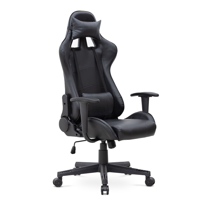 Καρέκλα γραφείου Gaming Alonso από τεχνόδερμα χρώμα μαύρο 67x70x125/135 εκ.
