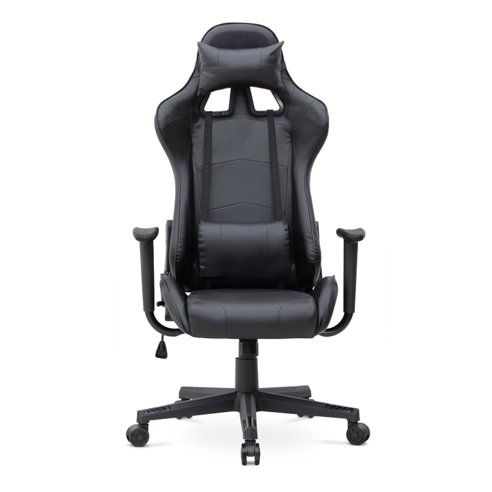 Καρέκλα γραφείου Gaming Alonso από τεχνόδερμα χρώμα μαύρο 67x70x125/135 εκ.