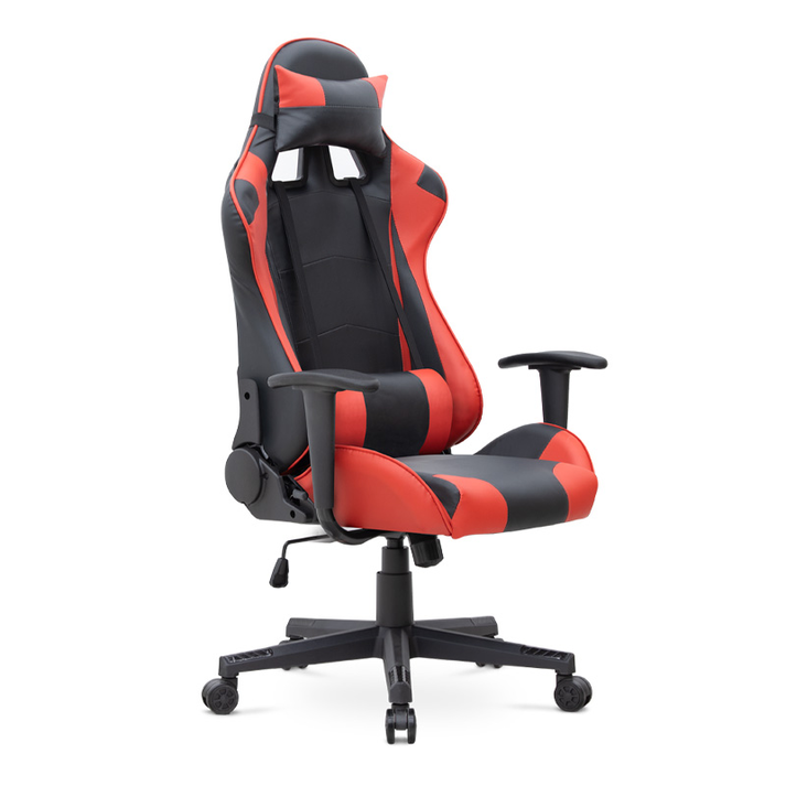 Καρέκλα γραφείου Gaming Alonso από τεχνόδερμα χρώμα κόκκινο - μαύρο 67x70x125/135 εκ.