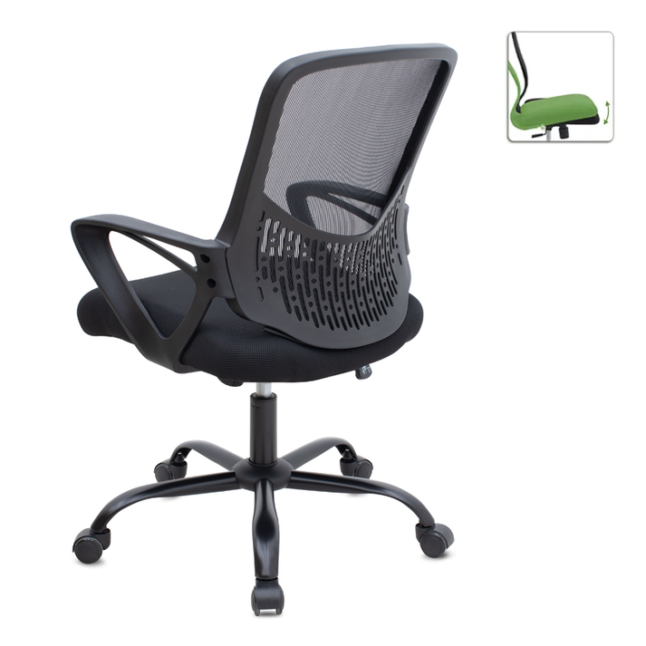 Καρέκλα γραφείου Freda με ύφασμα Mesh χρώμα μαύρο 65x65x90/100εκ.