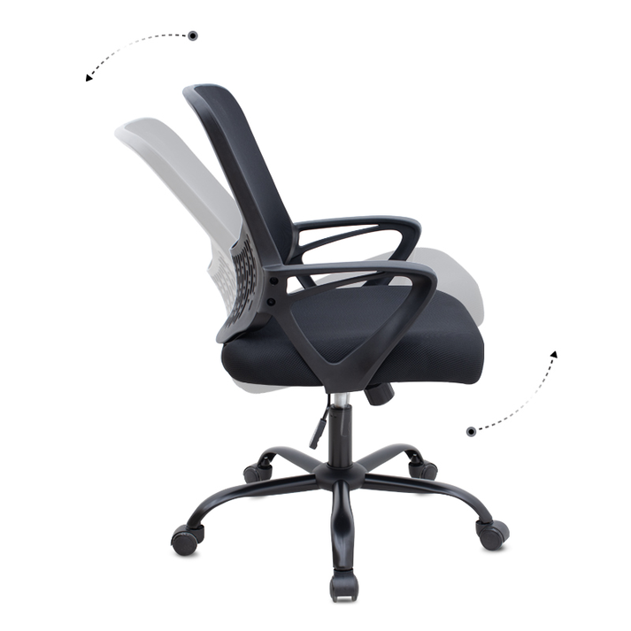 Καρέκλα γραφείου Freda με ύφασμα Mesh χρώμα μαύρο 65x65x90/100εκ.