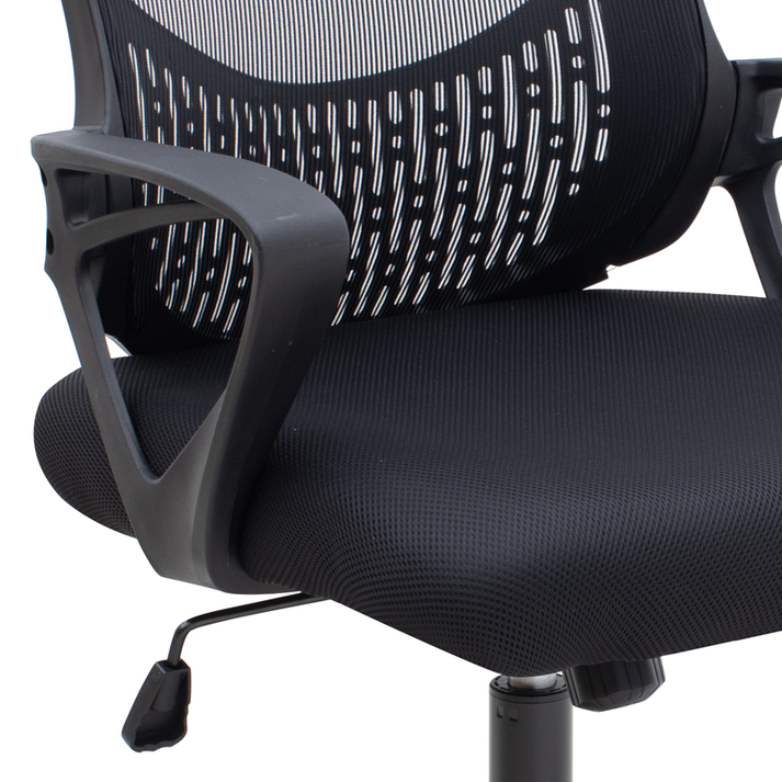 Καρέκλα γραφείου Freda με ύφασμα Mesh χρώμα μαύρο 65x65x90/100εκ.