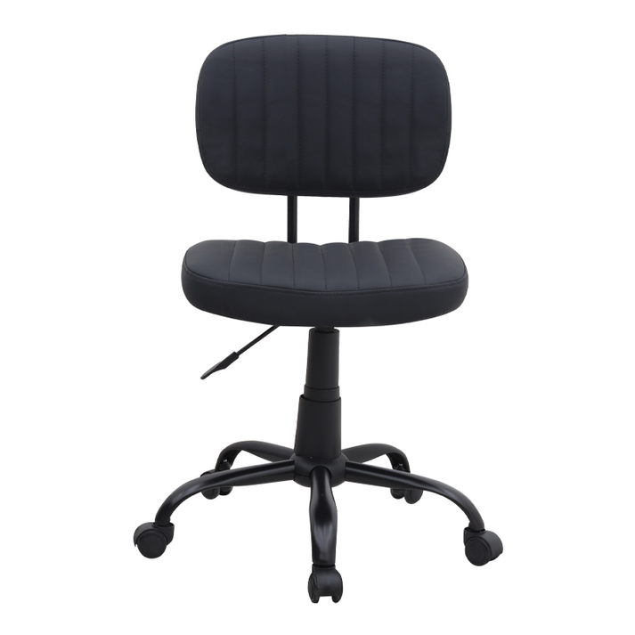 Καρέκλα γραφείου Romano από τεχνόδερμα χρώμα μαύρο 46x53x79/86εκ.