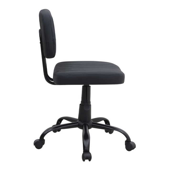 Καρέκλα γραφείου Romano από τεχνόδερμα χρώμα μαύρο 46x53x79/86εκ.