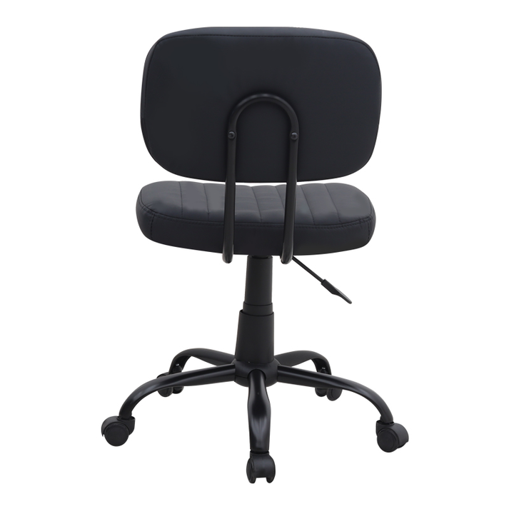 Καρέκλα γραφείου Romano από τεχνόδερμα χρώμα μαύρο 46x53x79/86εκ.