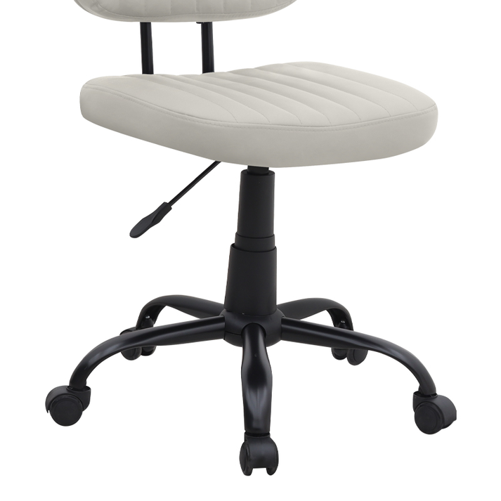 Καρέκλα γραφείου Romano από τεχνόδερμα χρώμα λευκό 46x53x79/86εκ.