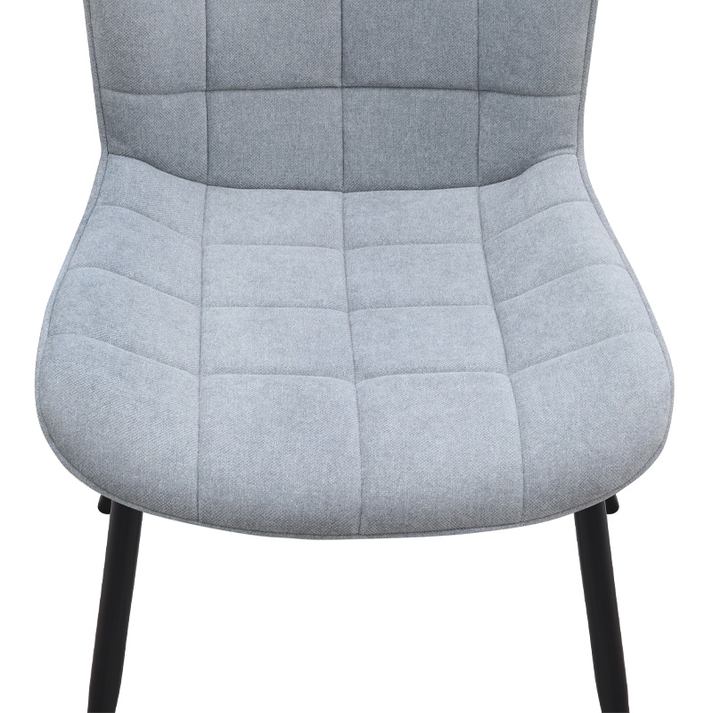 Καρέκλα τραπεζαρίας Chiara γκρι ύφασμα - μεταλλικό μαύρο πόδι 48x58x81εκ.