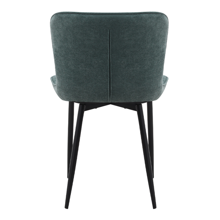 Καρέκλα τραπεζαρίας Chiara πράσινο ύφασμα - μεταλλικό μαύρο πόδι 48x58x81εκ.