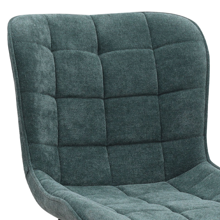 Καρέκλα τραπεζαρίας Chiara πράσινο ύφασμα - μεταλλικό μαύρο πόδι 48x58x81εκ.