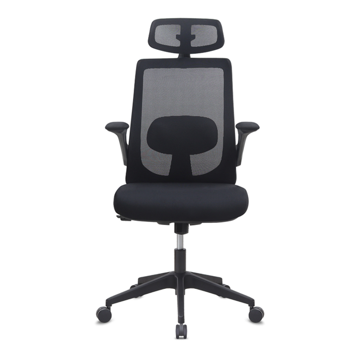 Καρέκλα γραφείου διευθυντική Belora με ύφασμα Mesh χρώμα μαύρο 63,5x62x117/127εκ.