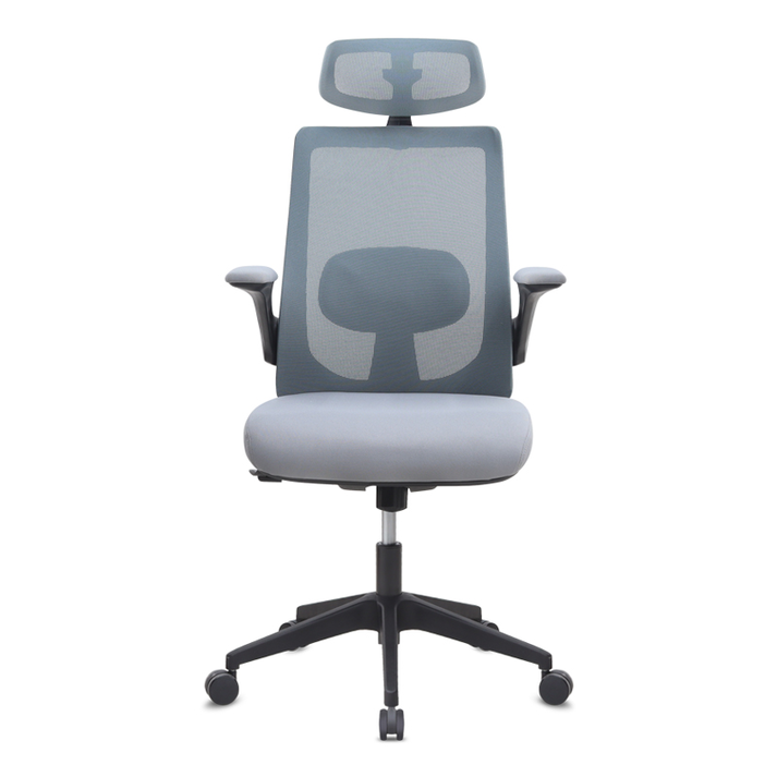 Καρέκλα γραφείου διευθυντική Belora με ύφασμα Mesh χρώμα γκρι 63,5x62x117/127εκ.