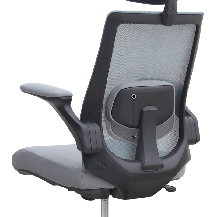 Καρέκλα γραφείου διευθυντική Belora με ύφασμα Mesh χρώμα γκρι 63,5x62x117/127εκ.