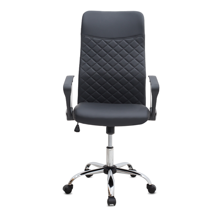 Καρέκλα γραφείου Novaro από τεχνόδερμα χρώμα μαύρο 61x68x111/121εκ.