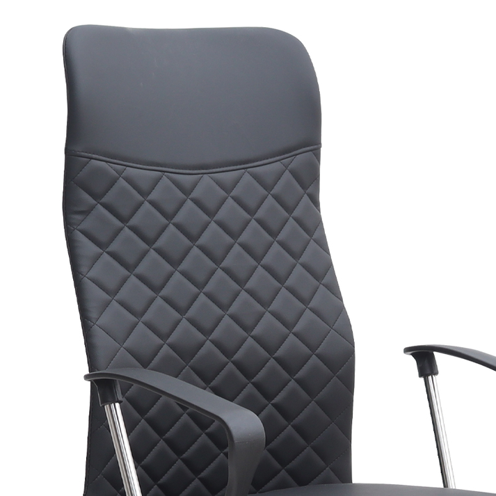 Καρέκλα γραφείου Novaro από τεχνόδερμα χρώμα μαύρο 61x68x111/121εκ.