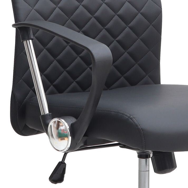 Καρέκλα γραφείου Novaro από τεχνόδερμα χρώμα μαύρο 61x68x111/121εκ.