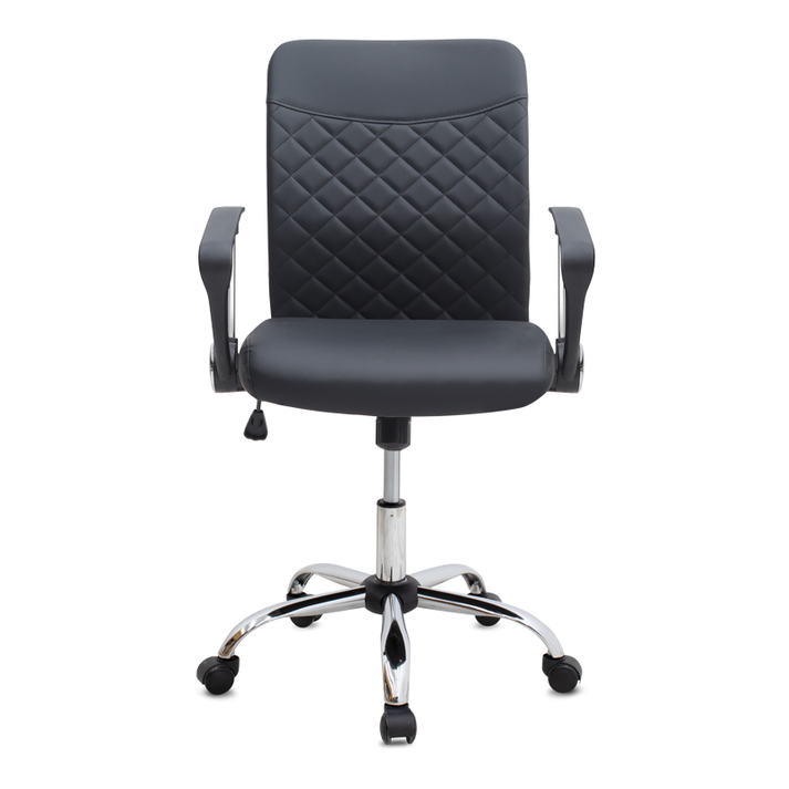 Καρέκλα γραφείου Avelon από τεχνόδερμα χρώμα μαύρο 60x56x94/103εκ.