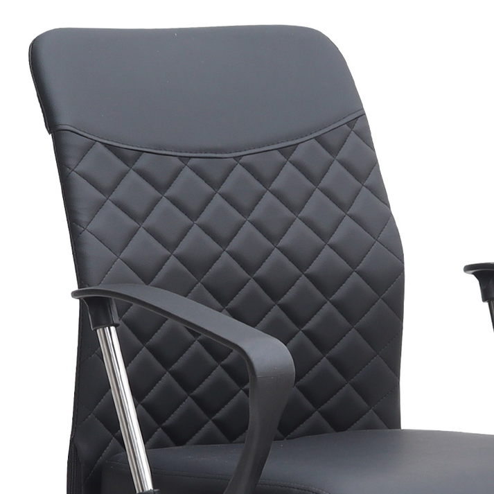 Καρέκλα γραφείου Avelon από τεχνόδερμα χρώμα μαύρο 60x56x94/103εκ.