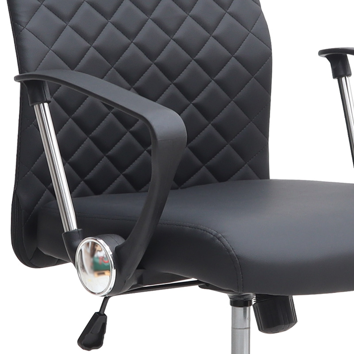 Καρέκλα γραφείου Avelon από τεχνόδερμα χρώμα μαύρο 60x56x94/103εκ.