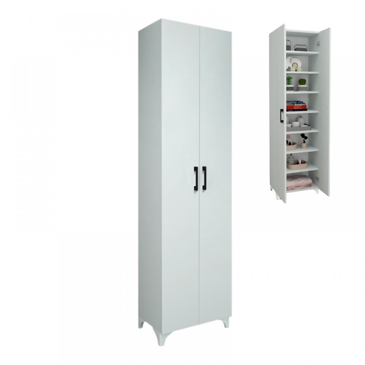 Ντουλάπα - Παπουτσοθήκη Lilly χρώμα λευκό 49x32x178εκ.